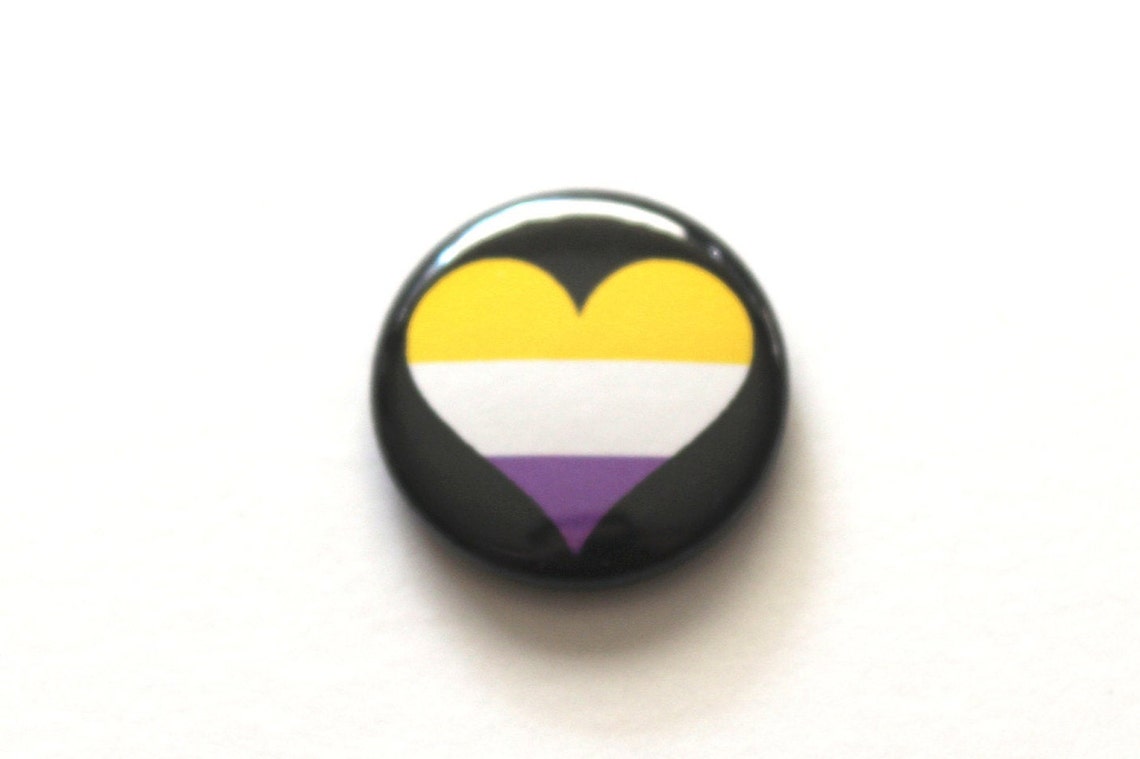 Nonbinary Pride Pins Glitter Nonbinary Pride Button Etsy