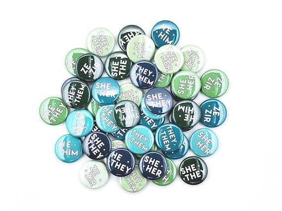 Bulk Pronoun Pins for Classrooms, Groups, Events, and Organizations  Assorted Solid Color Mini Pronoun Pins Rainbow Pronoun Pins 