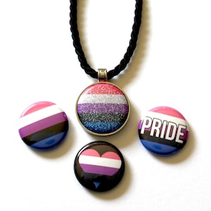 Genderfluid Pride Necklace | Magnetc Necklace |  Genderfluid Pride Jewelry | Genderfluid Necklace | Genderfluid Jewelry
