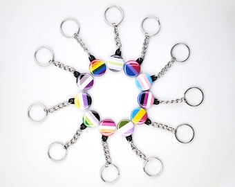 LGBTQ Pride Keychains | Rainbow Flag Keychain, Lesbian Flag Keychain, Transgender Flag Keychain, Bisexual Flag Keychain, Asexual Flag...