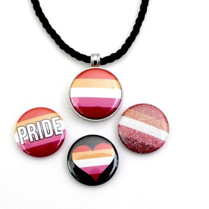 Lesbian Pride Necklace | Magnetic Lesbian Jewelry | New Lesbian Pride Flag Necklace
