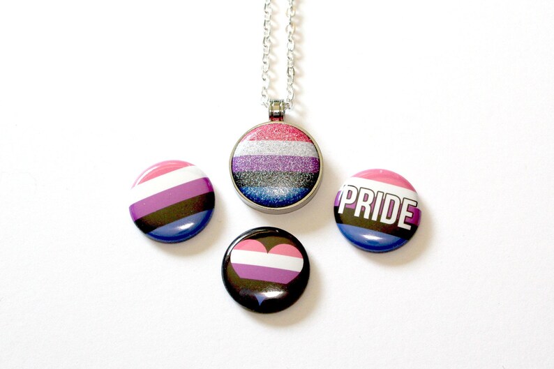 Genderfluid Pride Necklace Necklace Genderfluid Etsy