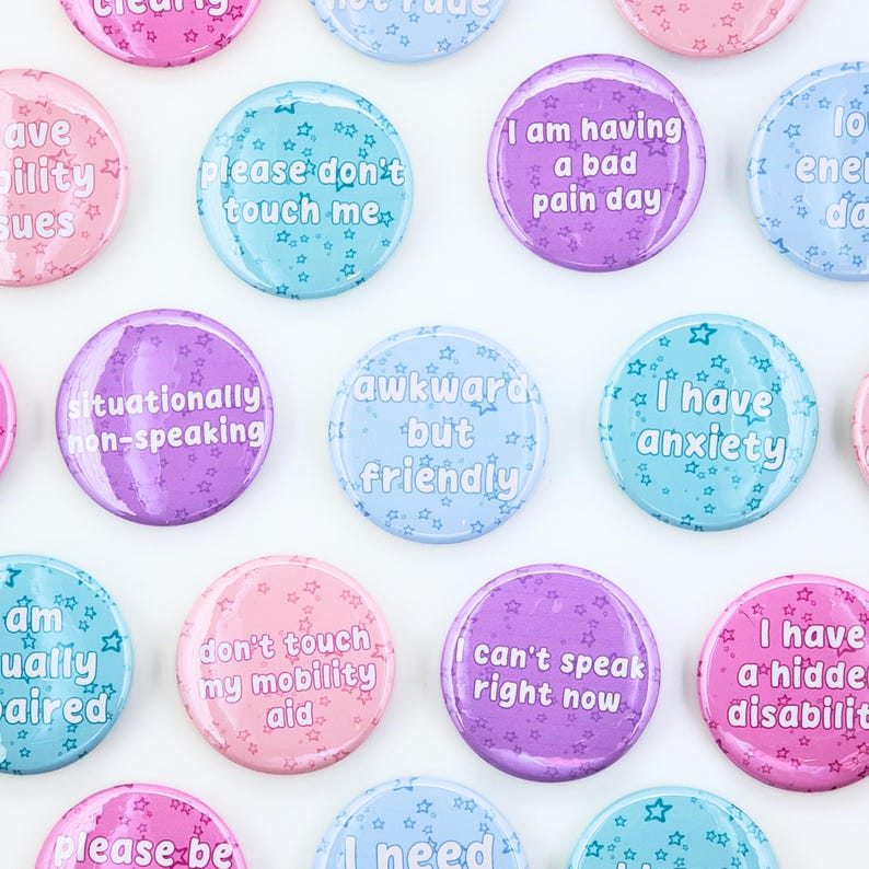 Neurodiversity Communication Pins | Hidden Disability Awareness Buttons image 2