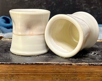 Handmade Ceramic Espresso Cup (3.5 oz): White Glaze Wheel Thrown Stoneware