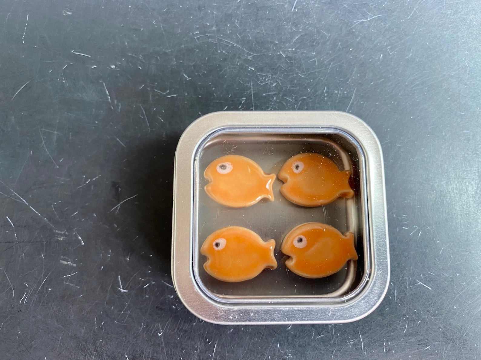 Goldfish in Tin Orange Fish Handmade Ceramic Etsy