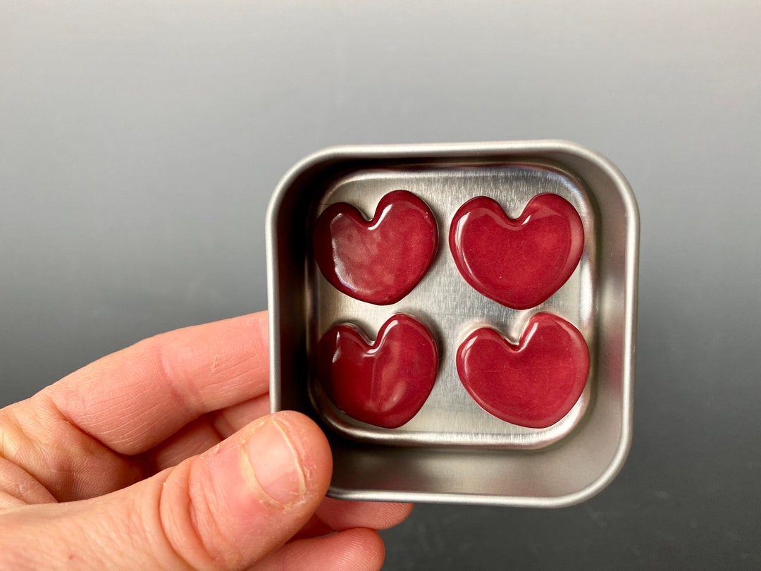 Crimson Red Ceramic Heart in Tin Handmade Etsy