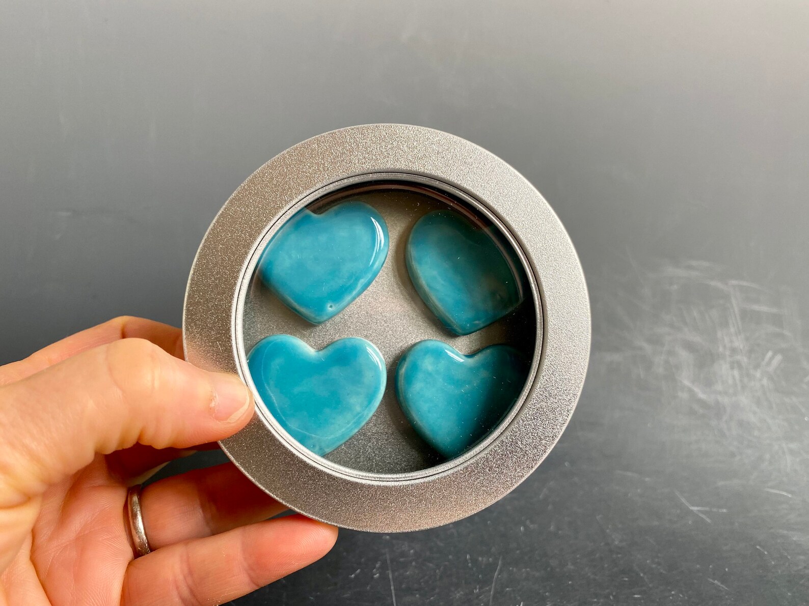 Blue Heart in Tin Handmade Ceramic Ceramic Etsy