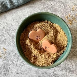 Set of 2 heart sugar keepers/ essential oil diffusers- set of ceramic sugar saver hearts in gift bag, teacher gift, gift for baker