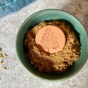 Handmade Terracotta Sugar Keeper/ Tree Stamp Essential Oil Diffuser