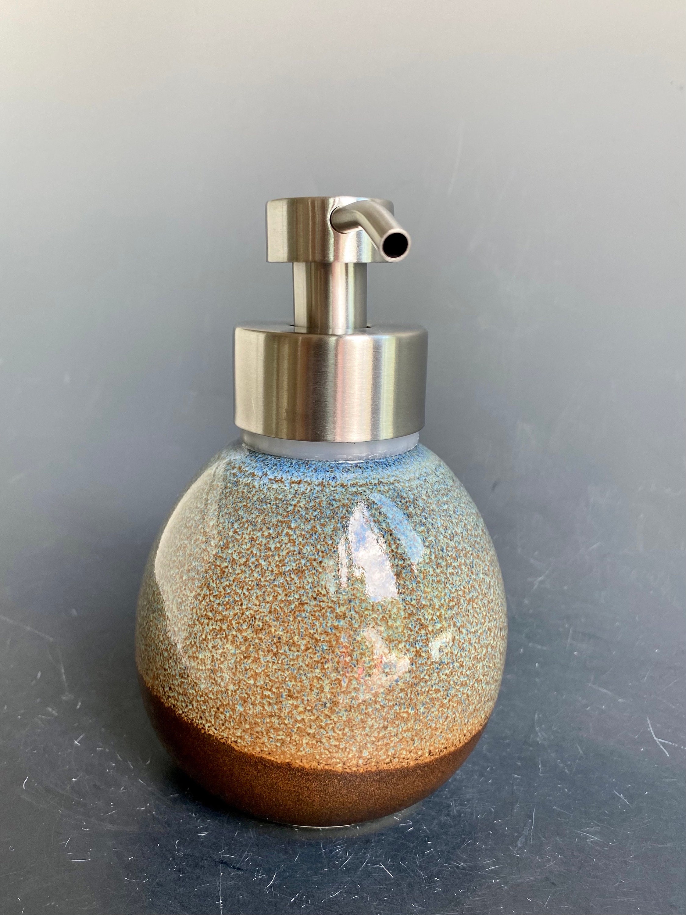 Dispensador de jabón de espuma: bomba de jabón marrón y azul | Etsy