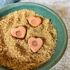 Braune Zuckerdosen / Diffuser für ätherisches Öl / Zuckerdosen - 3er Set Herzen mit Blumen, Backgeschenk, Weihnachtsgeschenk, Geschenk für Lehrer