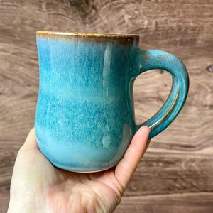Blue ceramic mug (12 oz), blue pottery mug, handmade mug, large coffee mug- birthday gift, father's day gift, gift for coffee lover, tea mug