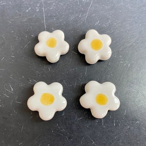 Ceramic flower magnets in tin white daisy flower magnets handmade ceramic magnet set in square tin, daisy fridge magnets, stocking stuffer image 6