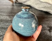 Handmade ceramic bud vase- blue bud vase- wheel thrown ceramic vase- blue vase gift- blue home decor, housewarming gift- gift for gardener