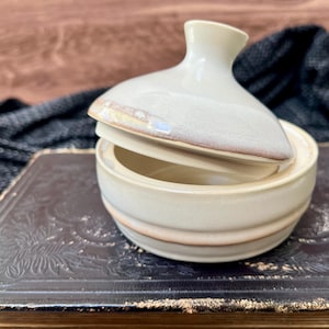 Small Ceramic Sugar Bowl or Salt Cellar: Modern Farmhouse Decor (5 oz.)