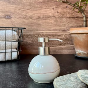 Handmade Ceramic Soap Dispenser: White Soap or Lotion Pump, 8 oz
