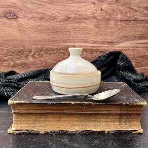 Small Ceramic Sugar Bowl or Salt Cellar: Modern Farmhouse Decor (5 oz.)