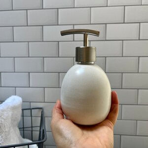 Ceramic soap dispenser or lotion pump holds 8 oz satin image 8