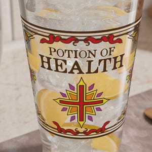 Health Potion Pint Glass: RPG Gamer Gift, Geek Decor