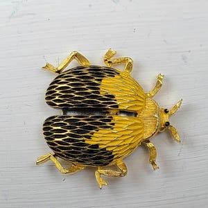 Gold Bug Vintage Jewelry Magnet, Black Gold Beetle Designer Insect Home Fridge Magnetic Decor Gifts Stocking Stuffers