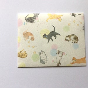 Cat / kitten envelopes, cat stationery, snail mail, happy mail, handmade small envelopes, set of 4, cute pattern, baby shower image 4