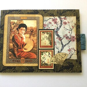 Mini flip book, suprimentos para mini diário oriental, gráfico 45 mini correio, correio feliz, ideia de presente para amigo por correspondência, pronto para envio