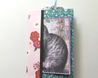 Mini Cat flip book, mini album, journaling supplies, snail mail, happy mail, penpal gift idea, ready to ship