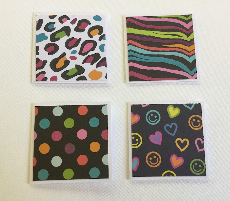 set of 10 thank you cards Mini cards any occasion rainbow gift cards funky greeting cards note cards