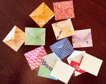 Mini Origami Envelopes with Cards: Tooth Fairy, Lunchbox Notes - Set of 10