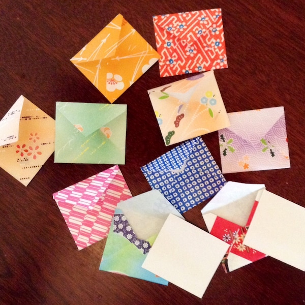 Mini envelopes, tiny envelopes, tiny cards, random patterns, tooth fairy letter, party favour, lunch box note, wedding favour