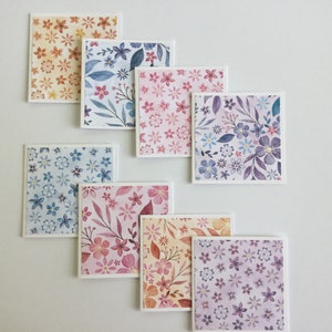 Spring cards, Flower cards, Floral pastel cards, watercolour mini card set, gift cards, thank you cards, note cards, mini notes, set of 8