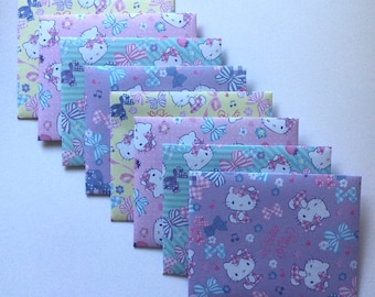 Kitty Envelopes Set: Handmade Origami Paper Snail Mail (Set of 8)