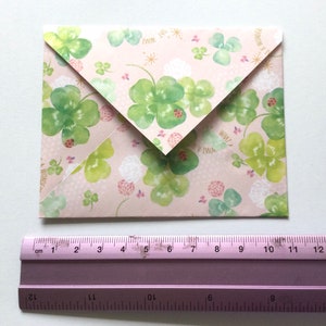 St Patricks envelopes, clover patterned envelope, snail mail, letter writing, stationery, pen pal, set of 8 image 4