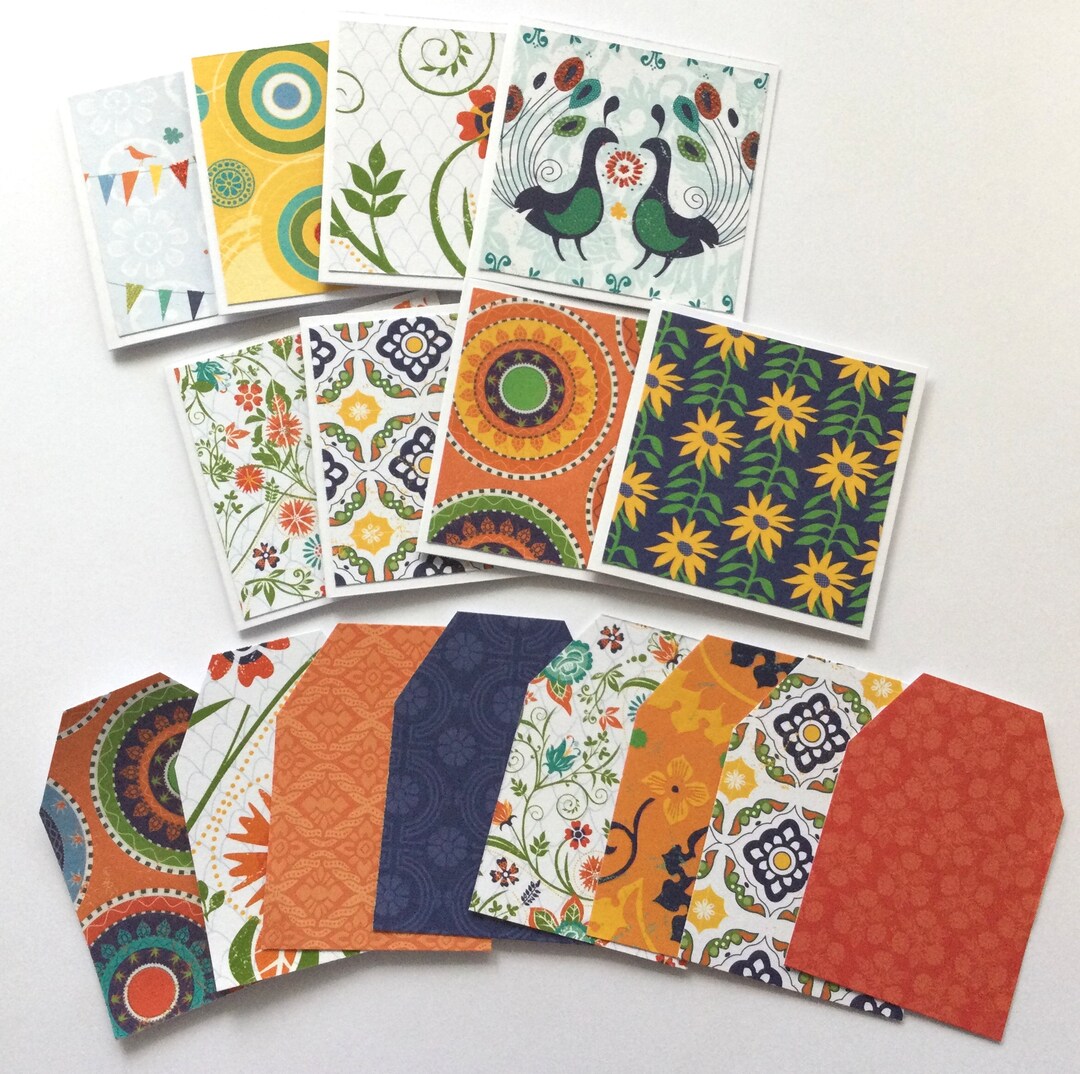 Gift Card and Tag Set, Colourful Mini Card Stationery, Thank You Cards ...