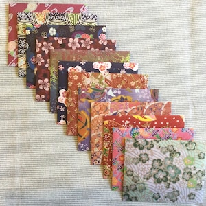Cherry blossom envelopes, chiyogami japanese stationery, snail mail, happy mail, handmade small envelopes, set of 12, floral pattern
