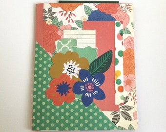 Spring Floral Ephemera folder, junk journal supply, flower journal folder or insert, Folder pocket, journaling, gift idea, ready to ship