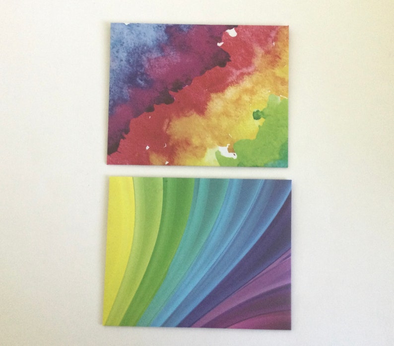 Rainbow marble small envelopes, bright stationery, snail mail, happy mail, handmade envelopes, set of 10 image 5