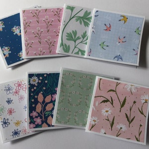 Mini flower gift card set for any occasion, floral note cards, thank you cards, blank cards, flower gift tag, shop notes, set of 8