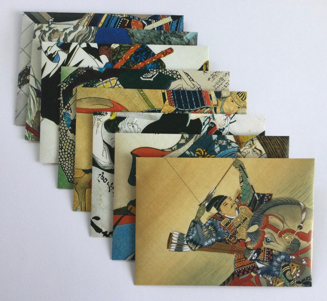 Samurai Paper Notes Handmade Japanese Samurai Envelopes: Origami Stationery, Set of 8 - Etsy