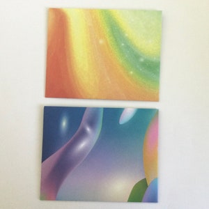 Rainbow marble small envelopes, bright stationery, snail mail, happy mail, handmade envelopes, set of 10 image 2