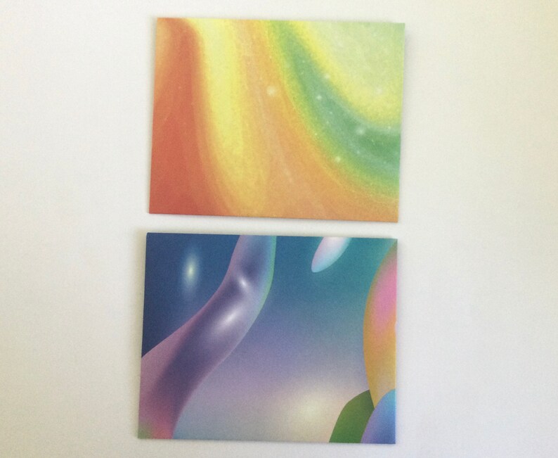 Rainbow marble small envelopes, bright stationery, snail mail, happy mail, handmade envelopes, set of 10 image 2