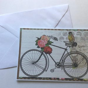 Fahrrad Karte, Geburtstagskarte, jede Anlass Karte, Blanko Karte, alle Anlässe, Notizkarte, Grußkarte, Geschenkkarte mit Umschlag, hübsche Karte
