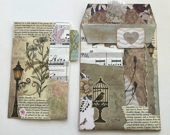Junk journal ephemera supply, envelope pocket, gift for journal, paper lover