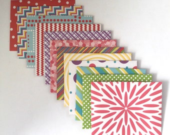 Patterned envelopes, snail mail, happy mail, pen pal, love notes, stationery,  bright pattern, small envelopes, set of 12