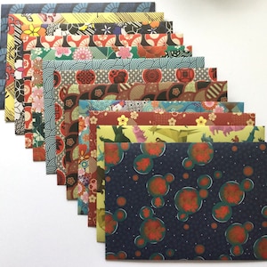 Japanese envelopes, Japanese chiyogami print stationery, snail mail, handmade envelopes, set of 12, patterned, spring