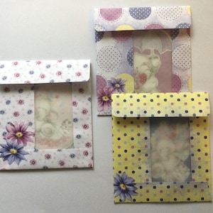 Tasche per diario in pergamena, tasca per biblioteca, inserto per diario spazzatura, effimeri di diario, etichette tascabili, posta ordinaria, scrapbooking, artigianato, set da 3