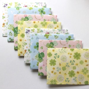 St Patrick’s envelopes, clover patterned envelope, snail mail, letter writing, stationery, pen pal, set of 8