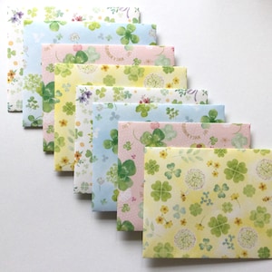 St Patricks envelopes, clover patterned envelope, snail mail, letter writing, stationery, pen pal, set of 8 image 1