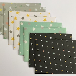 Star envelopes, celestial stationery, bright patterned envelopes, snail mail, penpal, set of 8