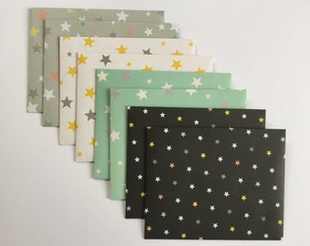 Star envelopes, celestial stationery, bright patterned envelopes, snail mail, penpal, set of 8